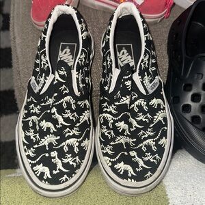 Vans Kids' Dino Skeleton Slip-on Sneakers.